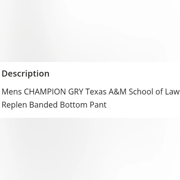 🤍 NWT CHAMPION Texas A&M University School of Law Sweatpants - Picture 2 of 4